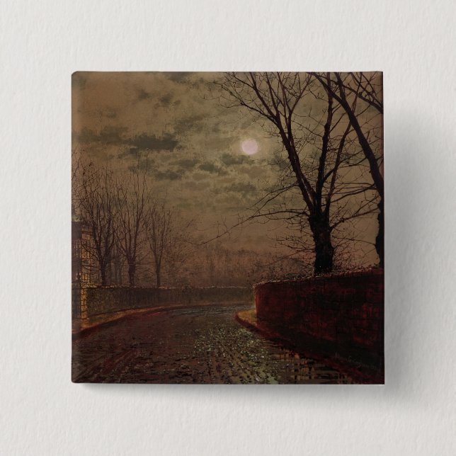 John Atkinson Grimshaw| Moonlit Street Scene, 188 Button (Vorderseite)