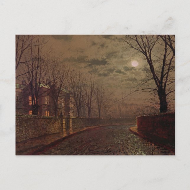 John Atkinson Grimshaw | Moonlit Street Scene, 188 Postkarte (Vorderseite)