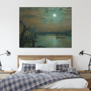 John Atkinson Grimshaw - Southwark Bridge bei Mond Leinwanddruck