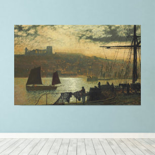 John Atkinson Grimshaw - Whitby Abbey und Kirche Leinwanddruck