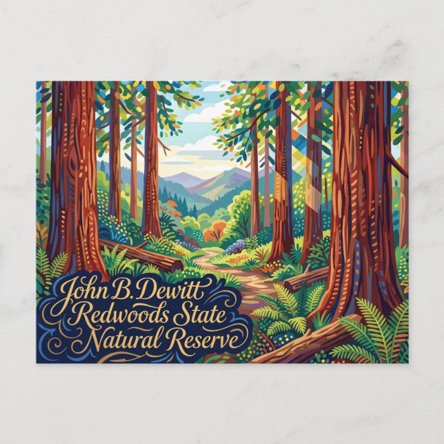 John B. Dewitt Redwoods State Natural Reserve Postkarte (Vorderseite)