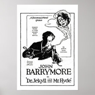 John Barrymore Jekyll und Hyde 1920 Filmwerbung Pr Poster
