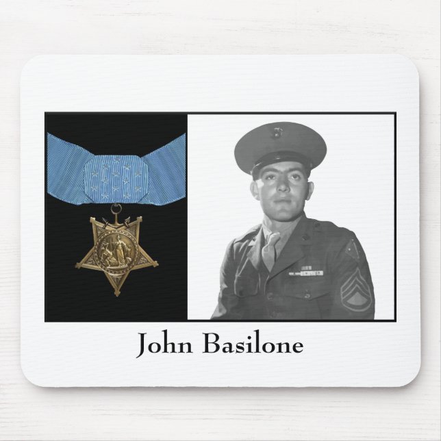 John Basilone und die Ehrenmedaille Mousepad (Vorne)