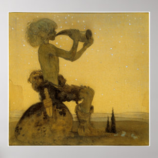 John Bauer - A Fairy Shepherd Poster
