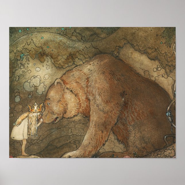 John Bauer - Arme Little Basse Poster (Vorne)