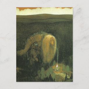 John Bauer Der Waldtroll Vintage Kunst Postkarte