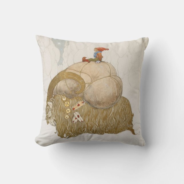 John Bauer, die Julische Christziege Vintage Kunst Kissen (Vorderseite)