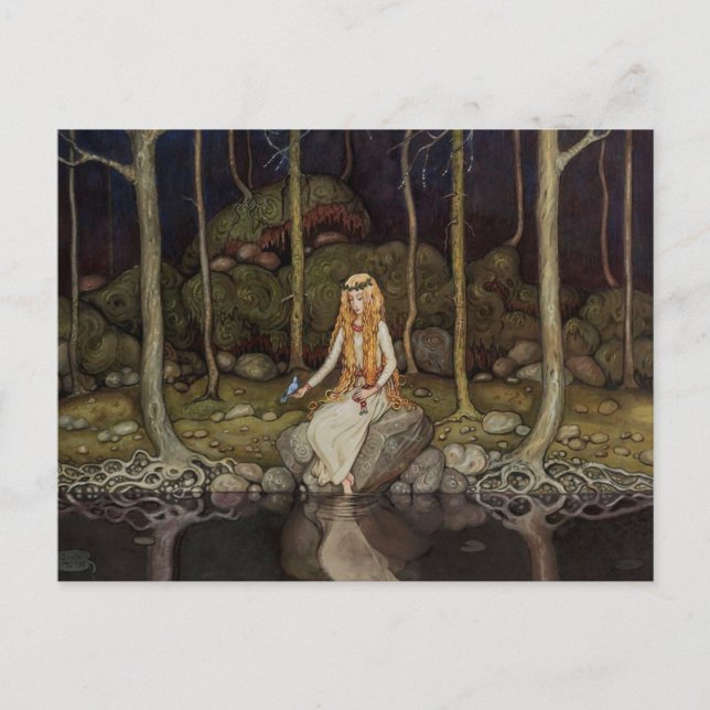 John Bauer Die Prinzessin im Wald Postkarte (Vorderseite)