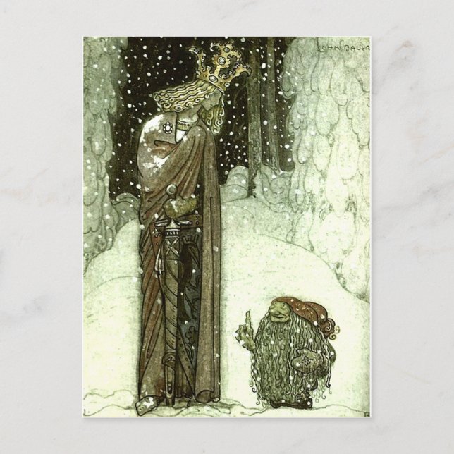 John Bauer Die Prinzessin und der Troll Postkarte (Vorderseite)