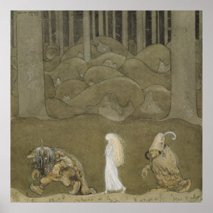 John Bauer - Die Prinzessin und die Trolle Poster