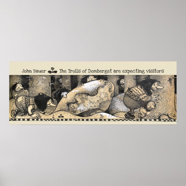 John Bauer Domberget Trolles erwartet Gäste CC123 Poster (Vorne)