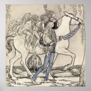 John Bauer - Er führte das Pferd an der Beine Poster