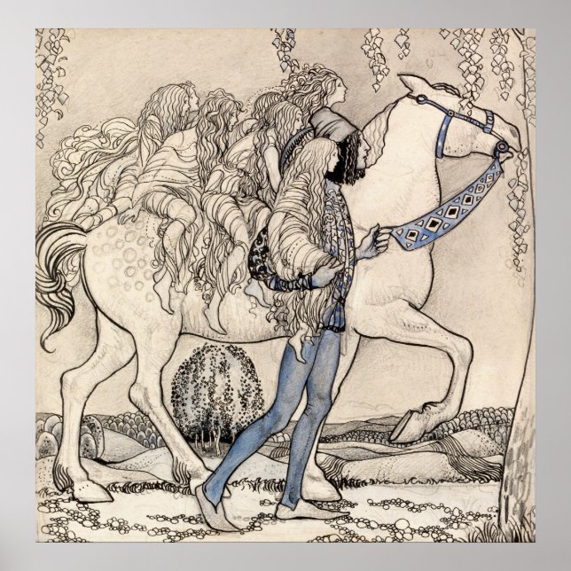 John Bauer - Er führte das Pferd an der Beine Poster (Vorne)