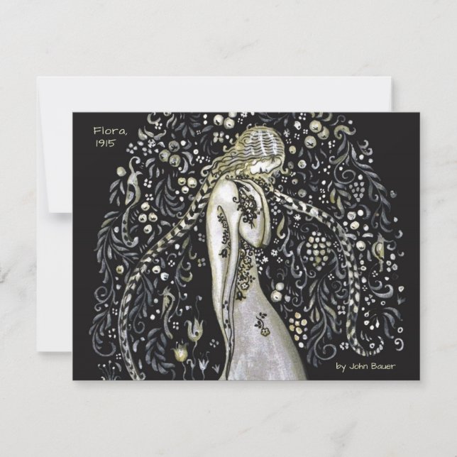 John Bauer Flora CC1148 Jugendstil-Grußkarte (Vorderseite)