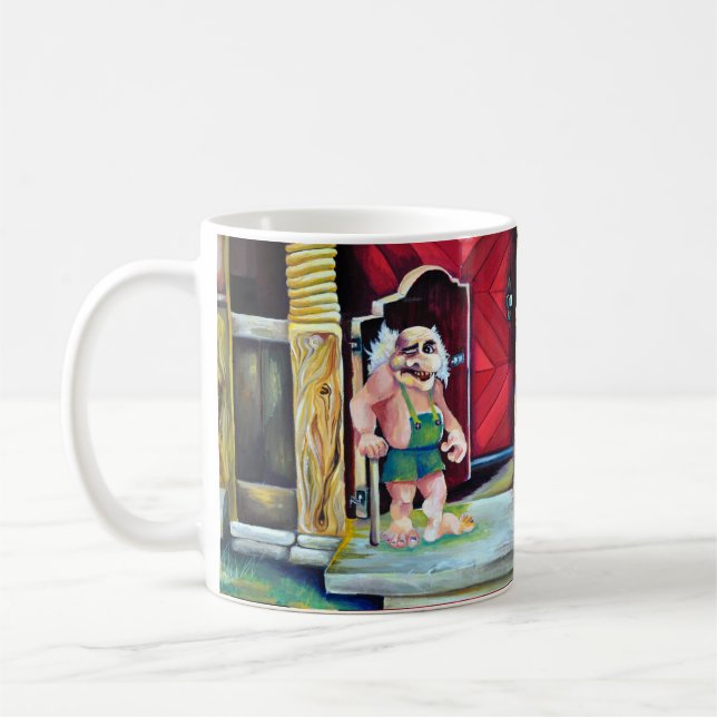 John Bauer Halloween Scandinavian Ogre Troll Tasse (Links)