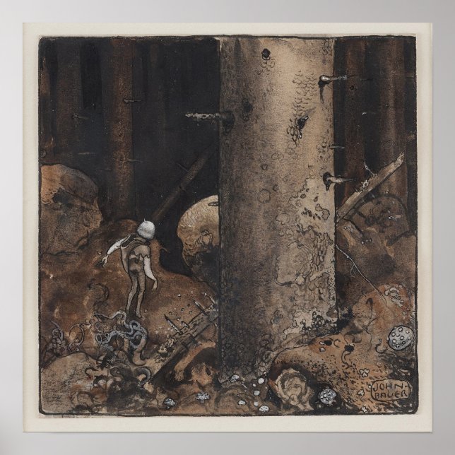 John Bauer - Im trügerischen Wald Poster (Vorne)