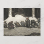 John Bauer - in der Heiligen Nacht Feiertagspostkarte<br><div class="desc">In der Heiligen Nacht durch John Bauer,  1913. Tinte und Aquarell.</div>