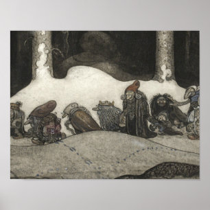 John Bauer - In der Weihnachtsnacht Poster