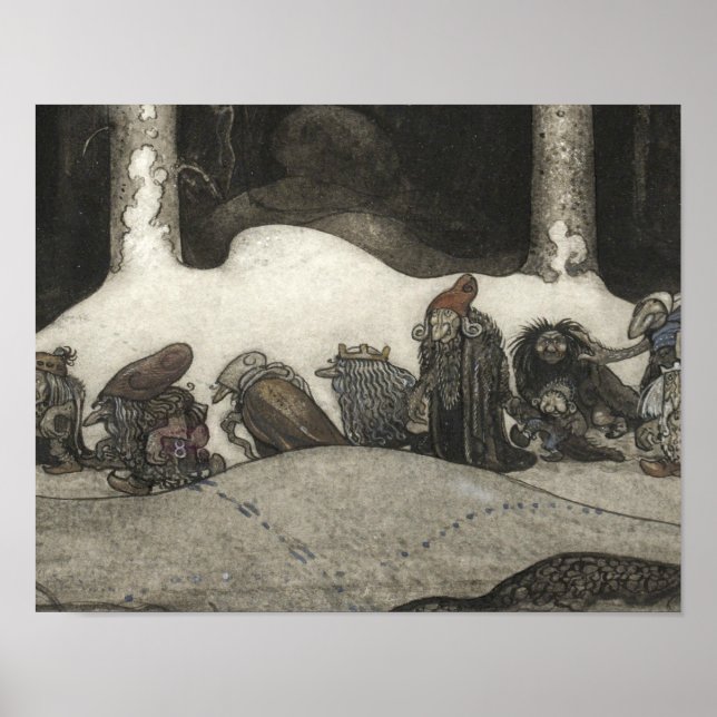 John Bauer - In der Weihnachtsnacht Poster (Vorne)