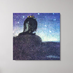 John Bauer King of Troll Mountain in Blue Leinwanddruck