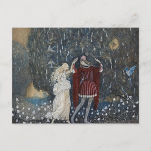 John Bauer - Lena tanzt mit dem Ritter Postkarte
