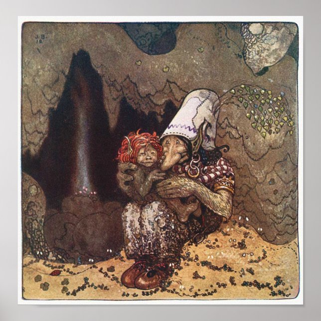 John Bauer - Mutter Liebe - Troll Poster (Vorne)