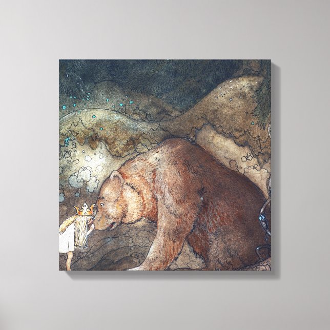 John Bauer Poor Little Basse Leinwanddruck (Vorderseite)