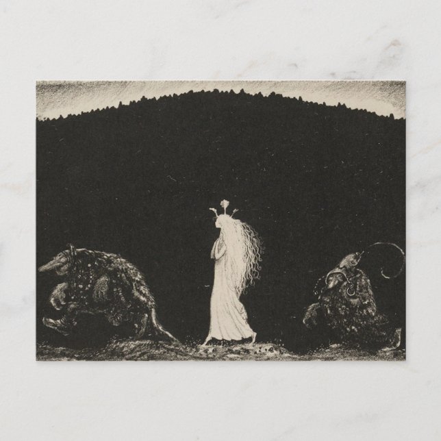 John Bauer Princess und Trolles Vintag Art Postkarte (Vorderseite)