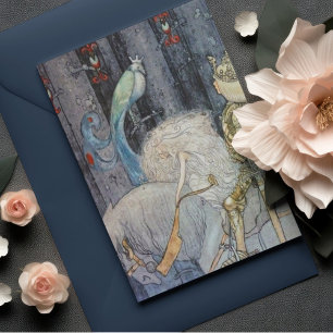 John Bauer Prinzessin im Wald Vintage Kunst Postkarte