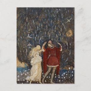 John Bauer Prinzessin und Prinz Vintage-Kunst Postkarte