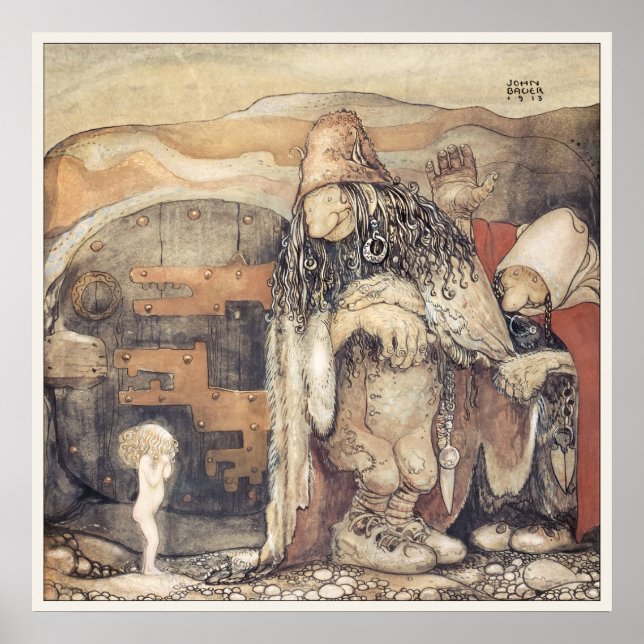 John Bauer Troll Paar Princess baby Changelings Poster (Vorne)