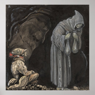 John Bauer Vintage Märchenkunst Poster