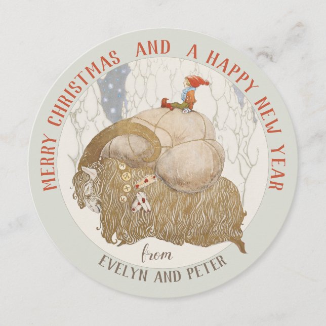 John Bauer Weihnachten Ziege Julbocken Weihnachtsk (Vorderseite)