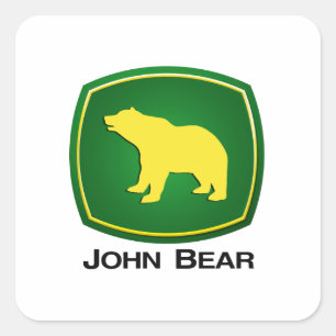 John Bear Quadratischer Aufkleber