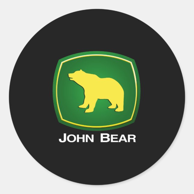 John Bear Runder Aufkleber (Vorderseite)