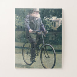 John Boyd Dunlop Riding Bicycle c 1915 Color Redux Puzzle