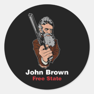 John Brown Abolitionist Bleeding Kansas Free Staat Runder Aufkleber