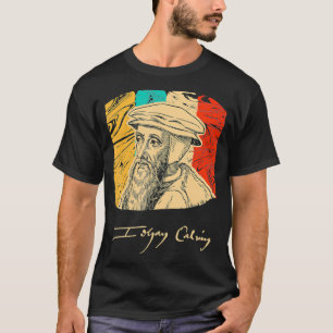 John Calvin Pastor Historisches Abbildung Retro T  T-Shirt
