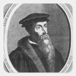 John Calvin Quadratischer Aufkleber