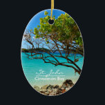 John Cinnamon Bay Oval Keramik Keramikornament<br><div class="desc">Schöne St John Island, Cinnamon Bay Beach oval Keramik Ornament! Dieses wunderschöne, zweiseitige tropische Dekor bietet einen atemberaubenden Blick auf den beliebten Strand von St. John USVI, Cinnamon Bay! Dieser Schmuck kommt auch in verschiedenen Formen! Es ist eine wunderbare Ergänzung zu Ihrer Schmuckkollektion und ein großes Geschenk für Familie oder...</div>