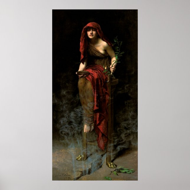 John Collier Priestess von Delphi Poster (Vorne)