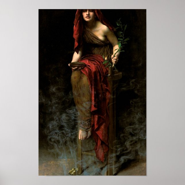 John Collier Priestess von Delphi Poster (Vorne)