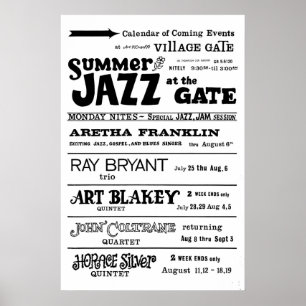John Coltrane - Art Blakey - Aretha Franklin Jazz Poster