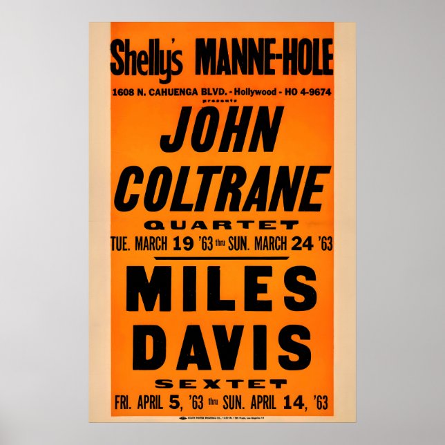 John Coltrane - Miles Davis Jazzplakat - Shelly's Poster (Vorne)