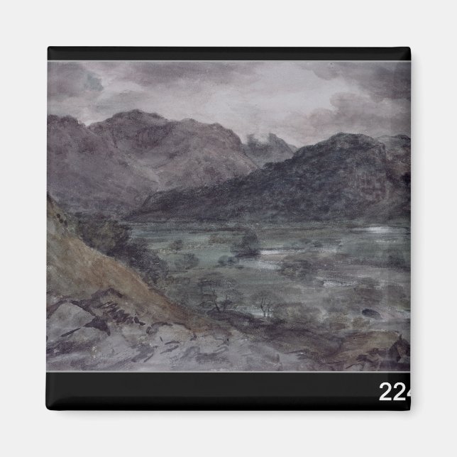 John Constable | Ansicht in Borrowdale Magnet (Vorne)