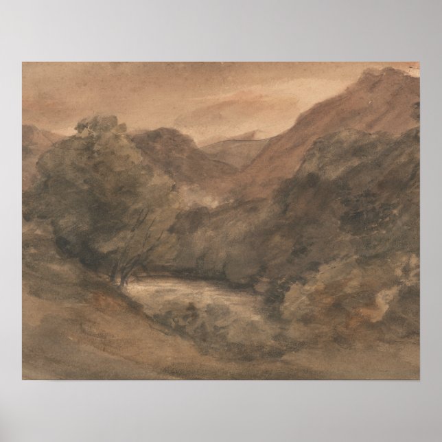 John Constable - Borrowdale - Abend nach einer Gel Poster (Vorne)