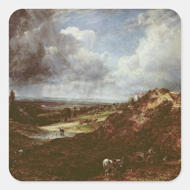 John Constable | Branch Hill Pond, Hampstead Heath Quadratischer Aufkleber (Vorderseite)