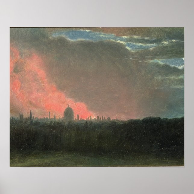 John Constable | Brand in London aus Hampstea Poster (Vorne)