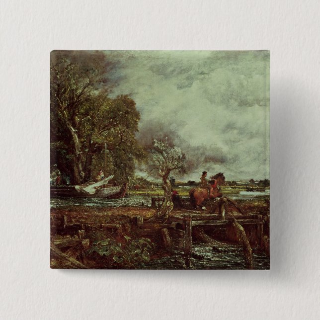 John Constable | das Springenpferd, c.1825 (Öl an Button (Vorderseite)