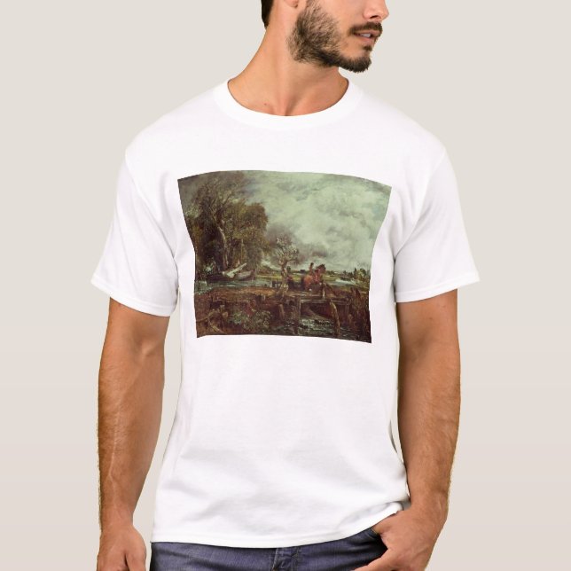 John Constable | das Springenpferd, c.1825 (Öl an T-Shirt (Vorderseite)